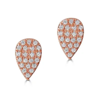 14KT Gold .16 CTW Diamond Pear Stud Earrings
