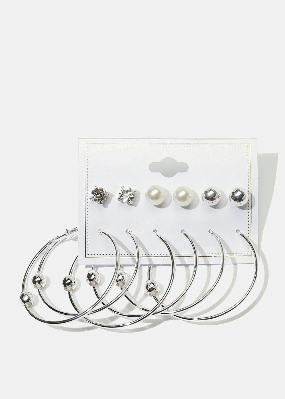6-Pair Multi Stud & Hoop Earrings