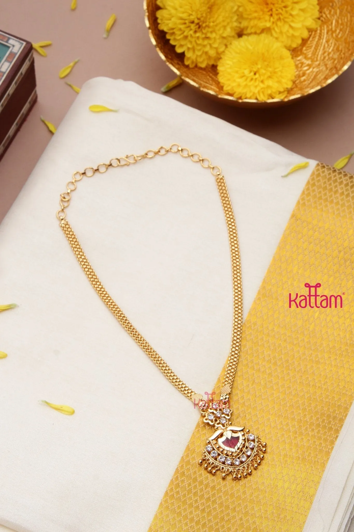 Aarathy- Kerala Ruby Pendant Chain