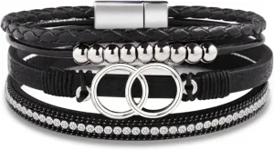 Btysun Bracelets for Women Birthday Gifts for Mom Inspirational Gifts for Women Mother's Day Daughter Wrap Bracelet Sister Friend Teen Girl Gifts Leather Layered Jewelry Valentines Gifts for Her