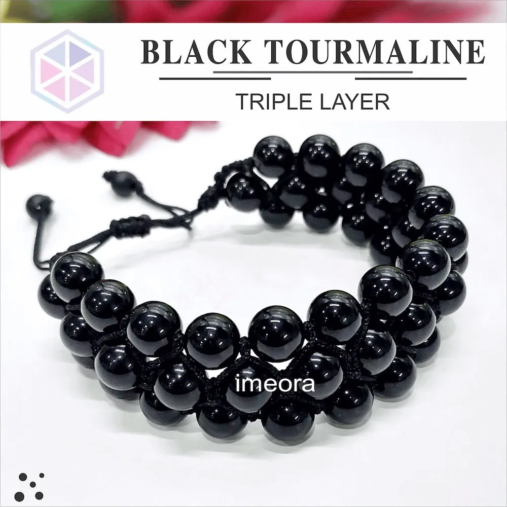 Certified Three Layer Bracelets - Handmade Three Layers Rope Beaded Woven Adjustable Bracelet