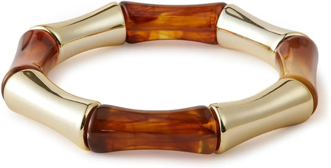 Chunky Gold Bracelets for Women Acrylic Wrap Bracelets Resin Gold Stretch Bangle Punk Jewelry