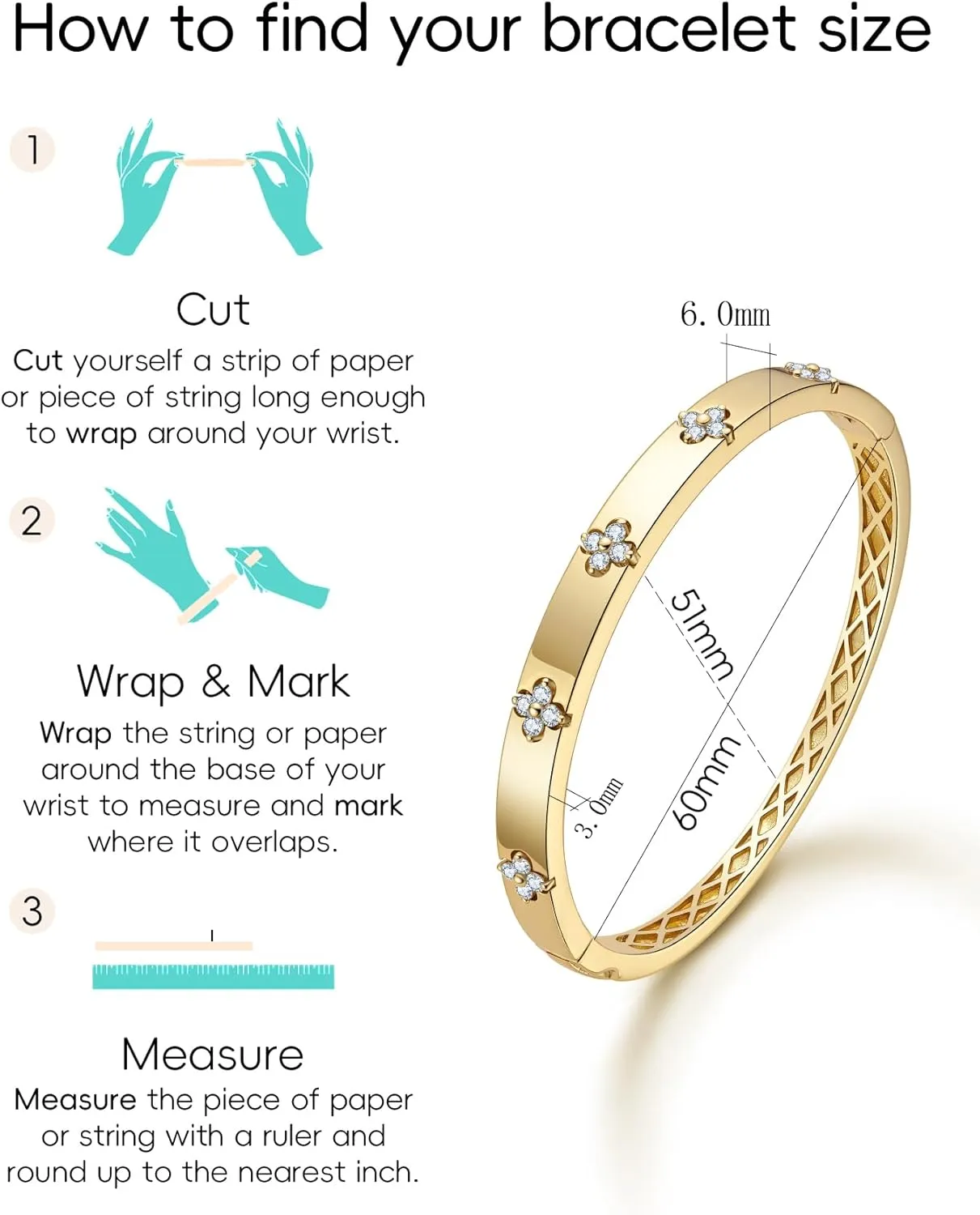 Clover Emerald/Moissanite Bracelets for Women Gifts | Premium Emerald and Moissanite (D Clolor VVS1 Clarity 3EX Cut) | S925 Sterling Silver Plated 18K Gold Stackable Non Tarnish