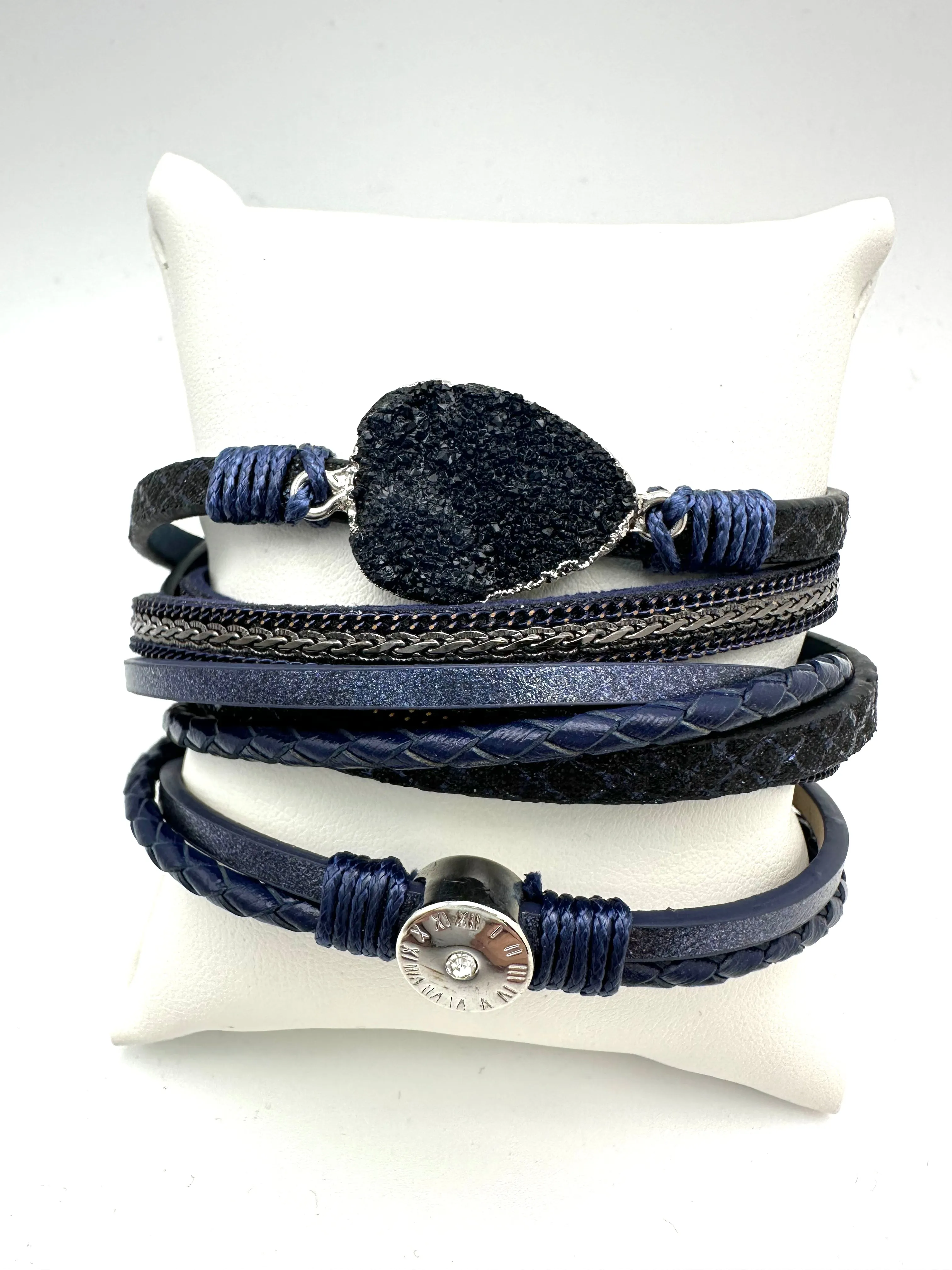 Double Wrap Druzy Magnetic Bracelet