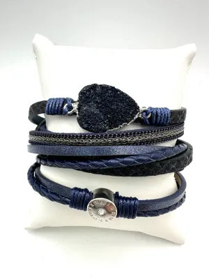 Double Wrap Druzy Magnetic Bracelet