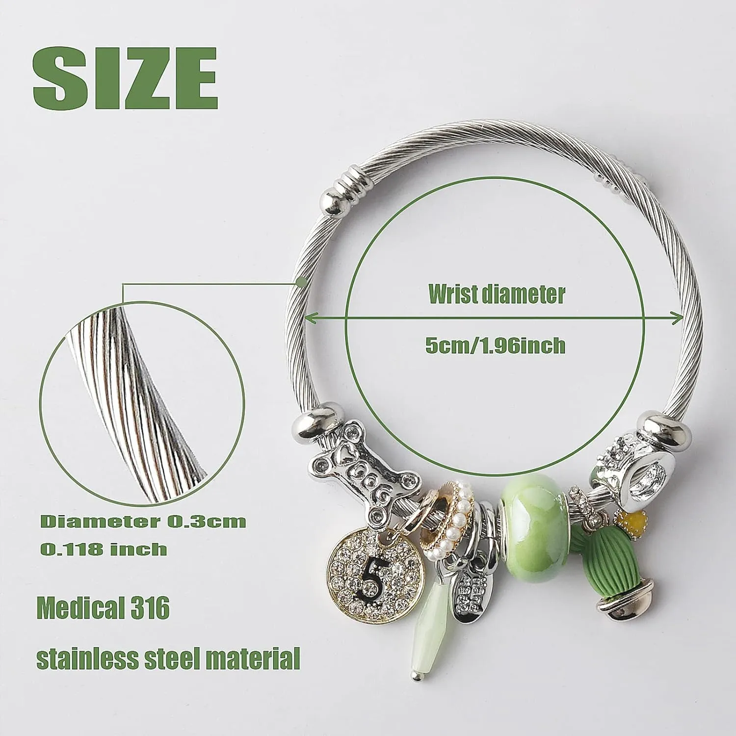 DS Charm Bracelets for girls,exquisite cute cartoon friendship bracelets Silver Stainless Steel Bangle with birthday Gift box, Adjustable girls jewelry Suitable for holiday gifts