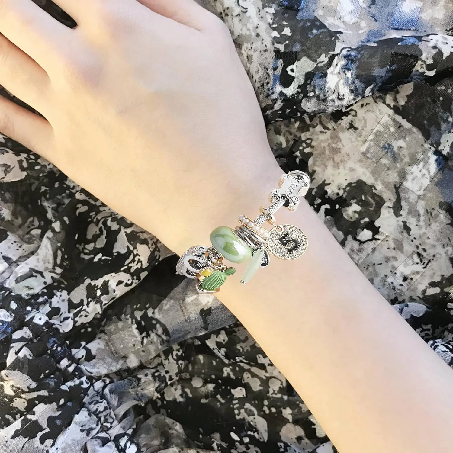 DS Charm Bracelets for girls,exquisite cute cartoon friendship bracelets Silver Stainless Steel Bangle with birthday Gift box, Adjustable girls jewelry Suitable for holiday gifts