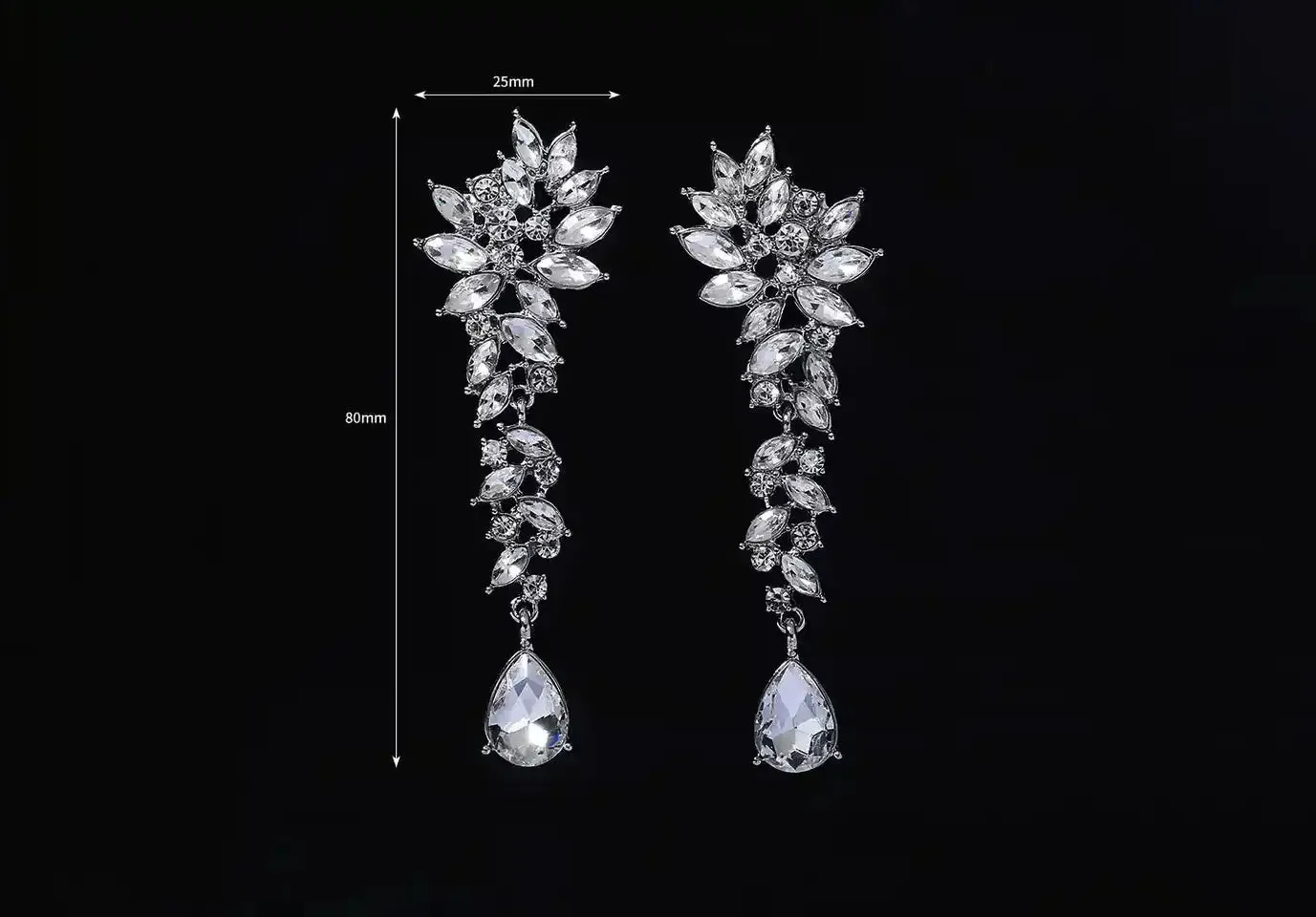 Earrings for Bride on Wedding Day Crystal Bridal Earrings