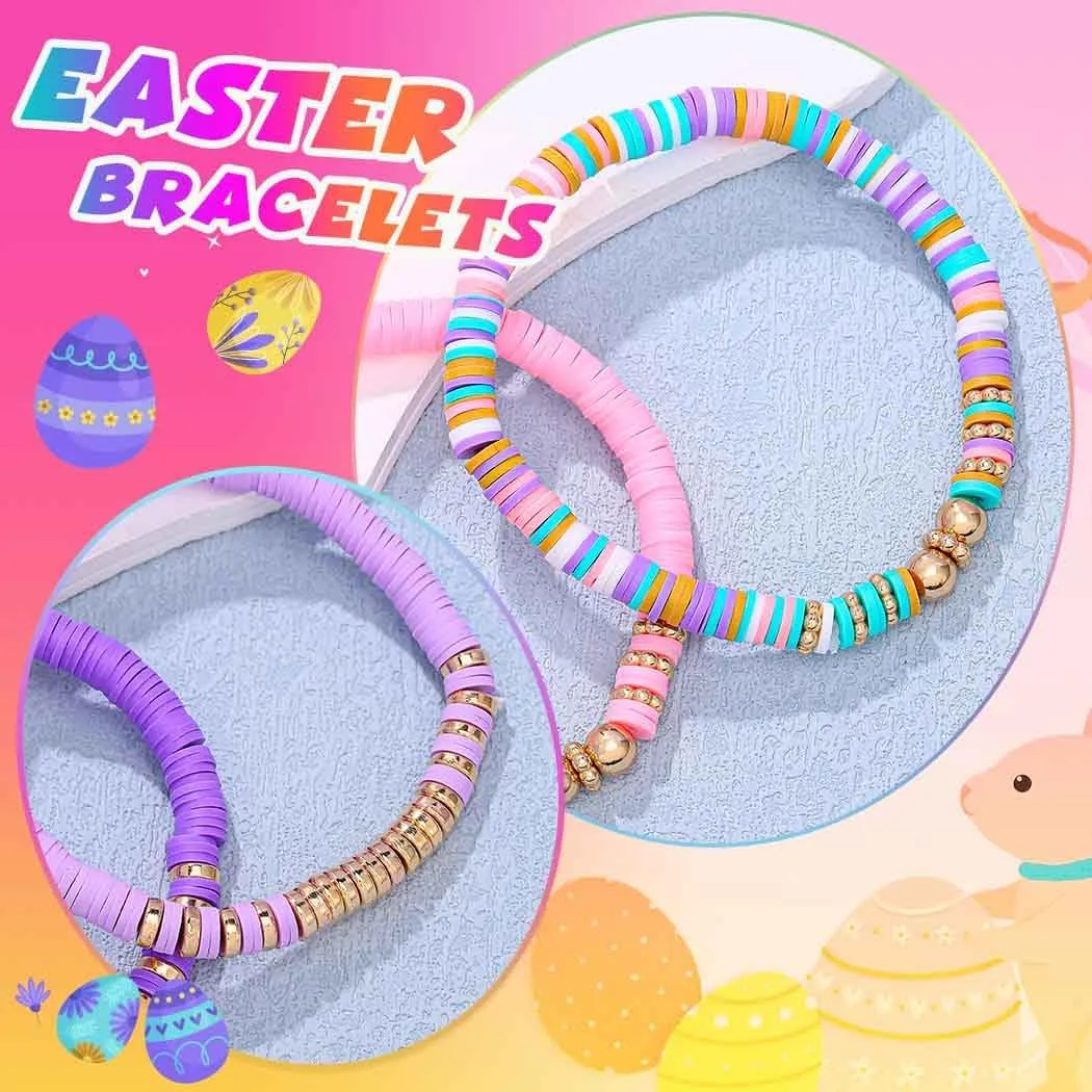 GORTIN Clay Bead Bracelets for Women Stretch Friendship Bracelets Stackable Surfer Heishi Bracelet Set
