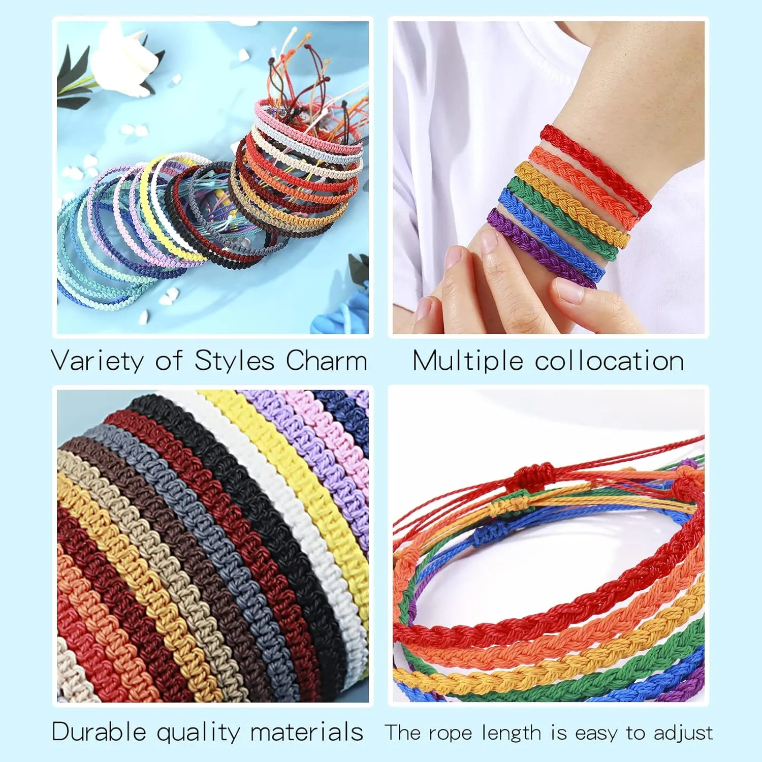 Long tiantian String Bracelets for Women Gifts Trendy Stuff Friendship Bracelets Waterproof Summer Ankle Bracelets Outfits Adjustable Wave Surfer Beach Bracelets Stocking Stuffers