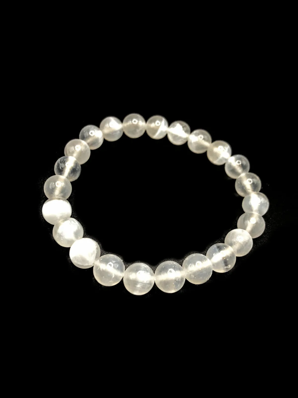 Selenite Beaded Stretch Bracelet