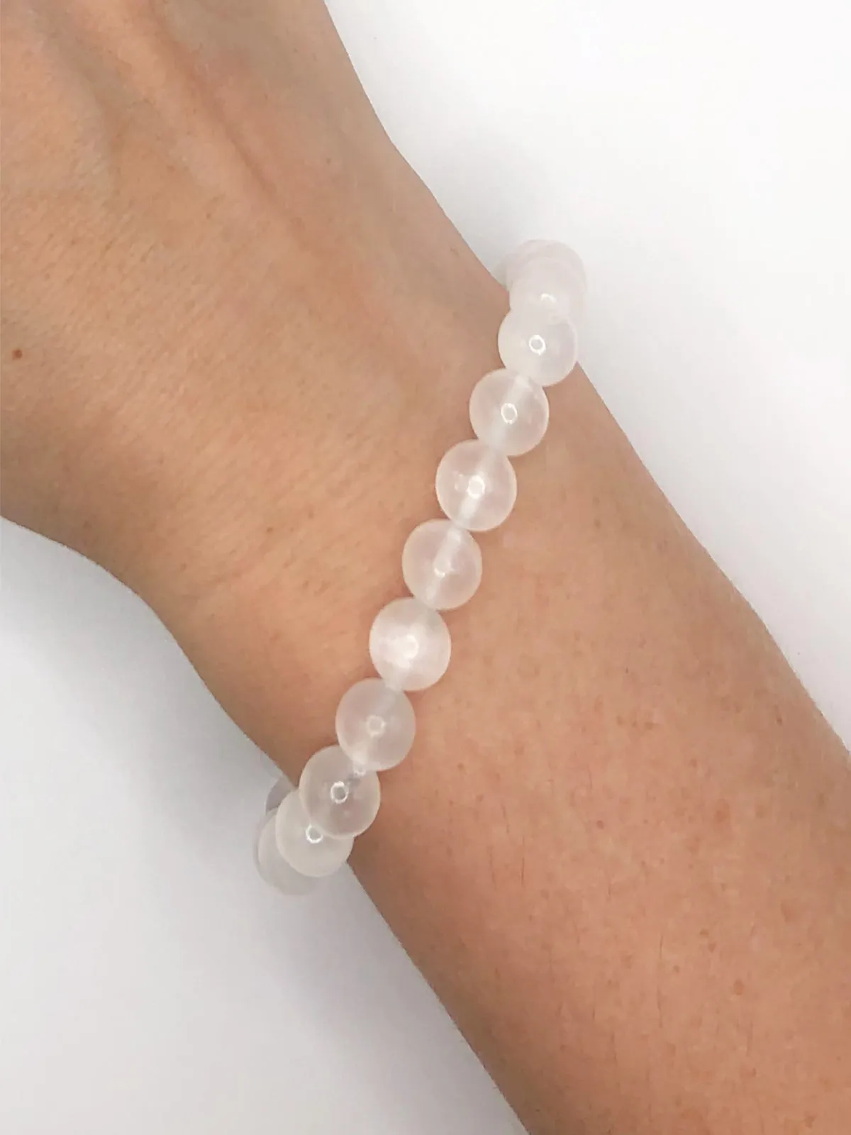 Selenite Beaded Stretch Bracelet