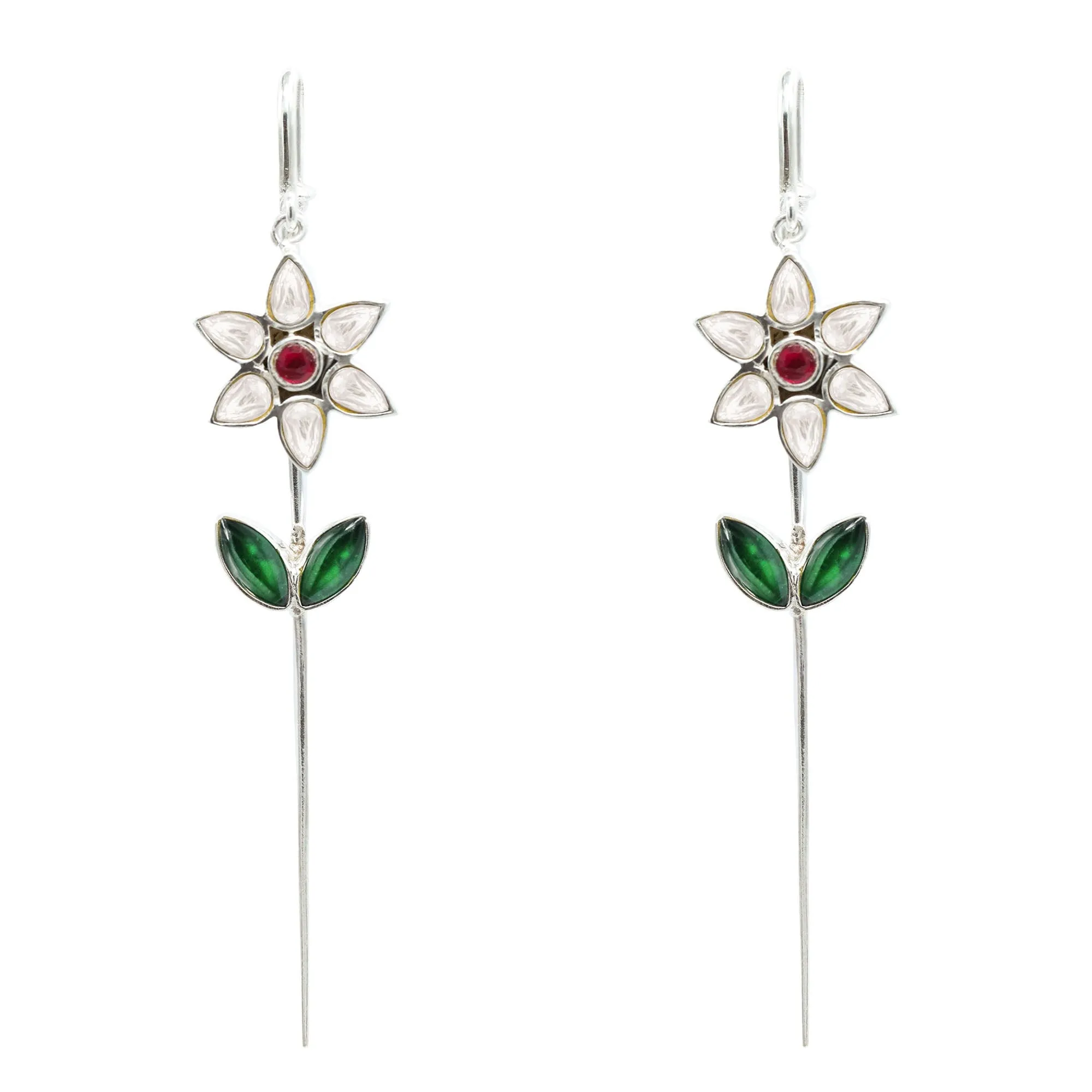 Silver Flower Earcuff
