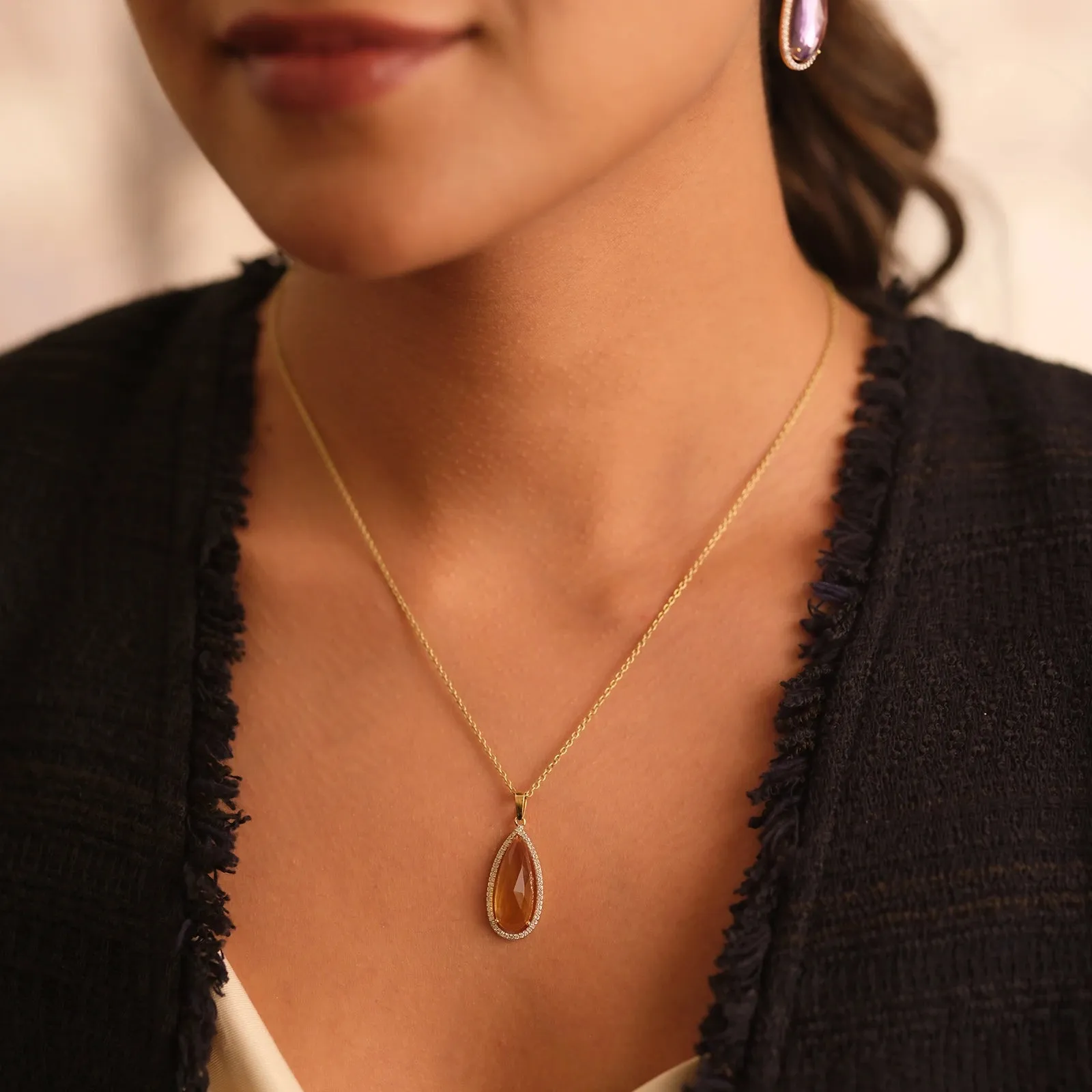 Venus Citrine Pendant Necklace