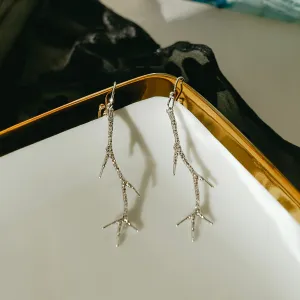 Wintery Silver Twig Earrings