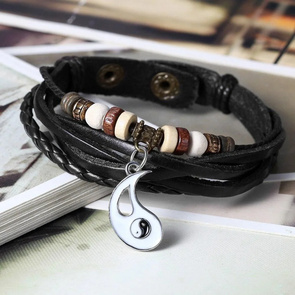 Yin and yang couple bracelet