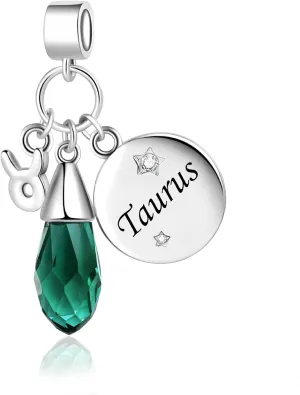 Zodiac Charms for Bracelets Compatible with Pandora Charms Bracelets 12 Constellation Bead Birthday Dangle Pendant Birthstone Charm Jewelry for Women